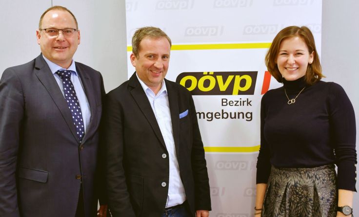 Josef Rathgeb, Michael Hammer und Claudia Plakolm. Foto:: ÖVP/Kapl