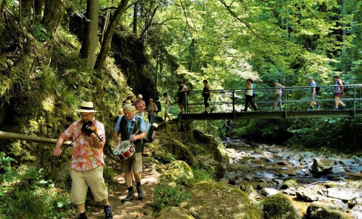 Mit Musik geht es in das Pesenbachtal. (Foto: Mario Dosztal)