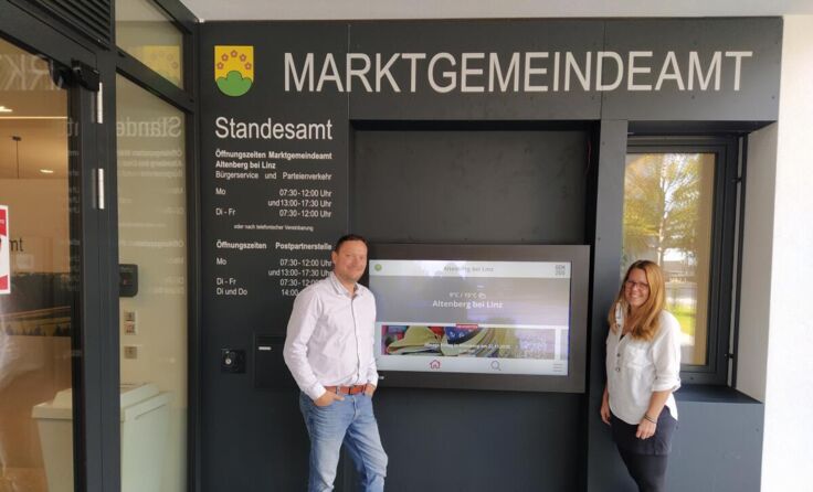 Die digitale Amtstafel. (Foto: Gemeinde)