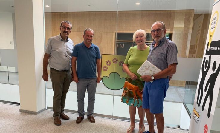 Ferdinand Kaineder, Michael Hammer sowie Jose und Wim Meyer. (Foto: Gemeinde)