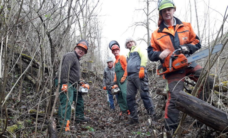 Gemeinsam wurde der 190er Wanderweg geräumt. (Foto: Landleben Walding)