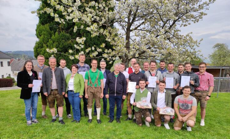 Die Preisträger der Altenberger Mostkost 2022 (Foto: Bauernbund Altenberg)