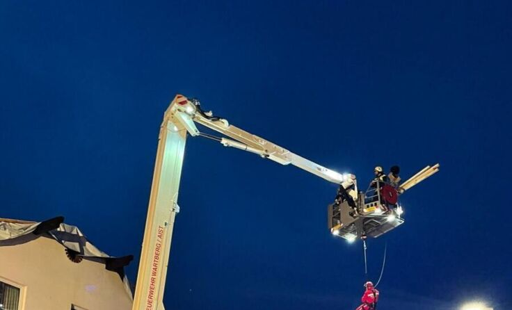 Die Höhenretter im Einsatz. (Foto: Sabine Stroblmaier)