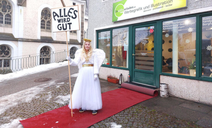 Sarah Maria Seidel im Engelskostüm. (Foto: privat)