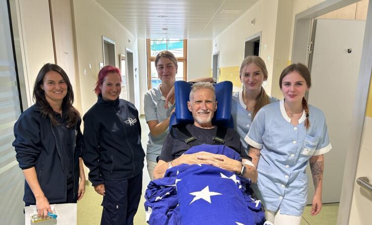 Gerhard bei der Abfahrt in das Mühlviertel. (Foto: Rollende Engel)