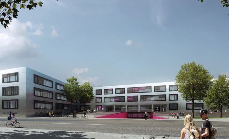 So wird das BG BRG St. Pölten nach der Fertigstellung aussehen. Visualisierung: PLOV ZT 