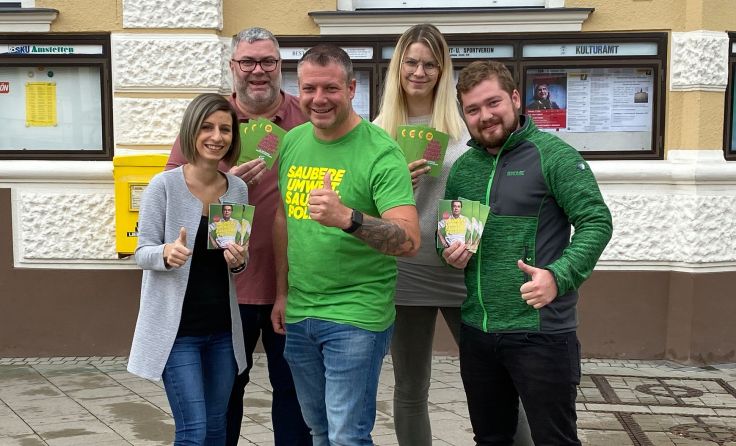 Das Team der Amstettner Grünen freute sich über den Wiedereinzug ins Parlament. Foto: Die Grünen