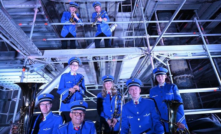 Der Faulturm wurde vom Blasorchester der Linz AG Musik bespielt. Foto: LINZ AG/fotokerschi