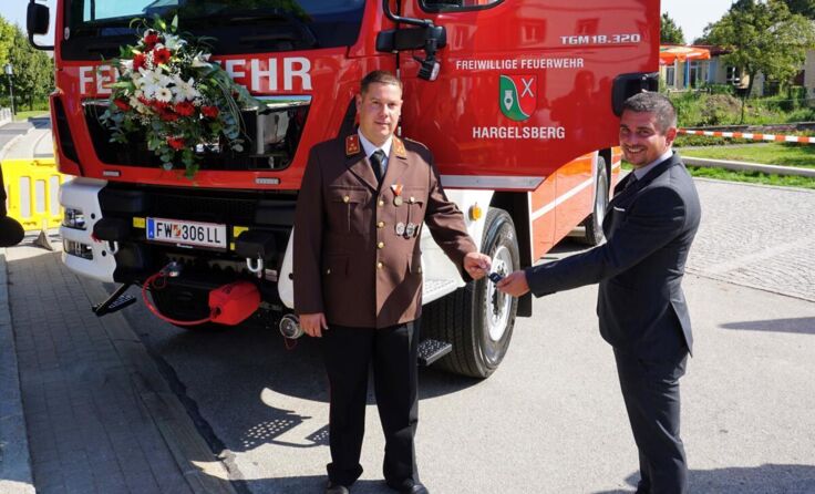 Bürgermeister Christoph Lichtenauer (r.) und FF-Kommandant Harald Grobner (Foto: Markus Stadlbauer)