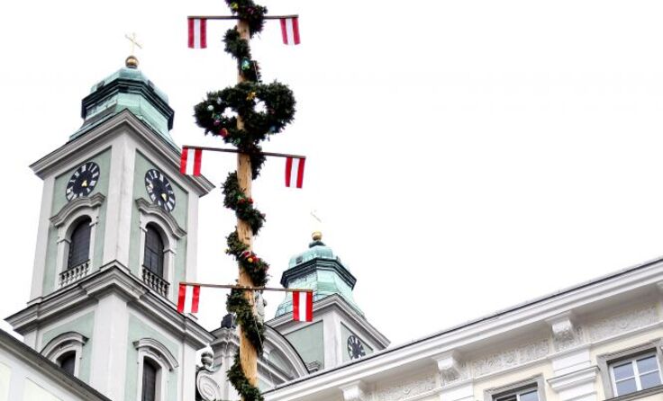 Der Linzer Maibaum am Hauptplatz Foto: Weihbold