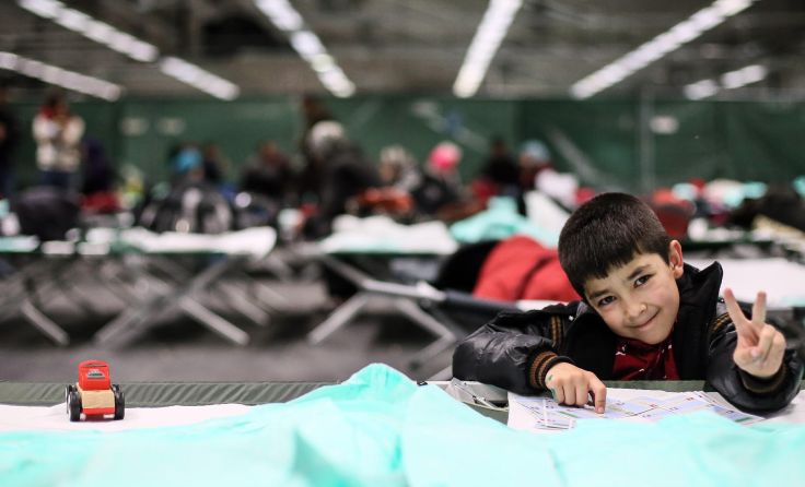 Flüchtlingsjunge im Transitquartier Postverteilerzentrum Foto: Weihbold