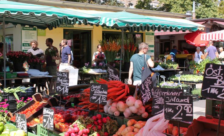 Der Südbahnhofmarkt wird am öftesten besucht.