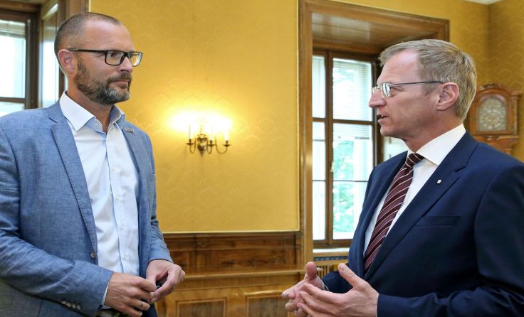 Landespolizeidirektor Andreas Pilsl und Landeshauptmann Thomas Stelzer Foto: Land OÖ/Stinglmayr 