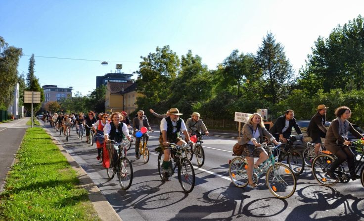 Gemeinsam durch Linz Radeln Foto: Radlobby OÖ
