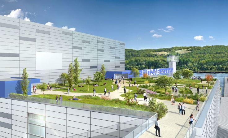 So könnte die Dachflächennutzung auf der Speziallager-hallein Zukunft aussehen. Bild: Linz AG