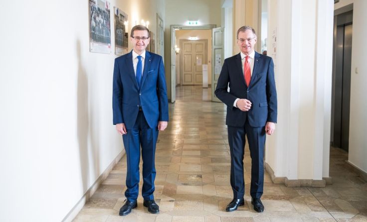 Wirtschaftslandesrat Markus Achleitner und Landeshauptmann Thomas Stelzer (Foto: Land OÖ/Mayrhofer)