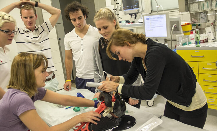 Die Studierenden während des Workshops im Sommer des Vorjahres. Foto: NÖ Landeskliniken-Holding