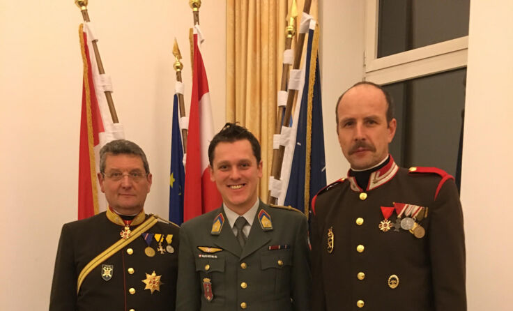 V.l.: Major i. Tr. Michael Joannides, MjrdhmfD Gerd Hiess, Vzlt Werner Kaltenbacher. Foto: privat