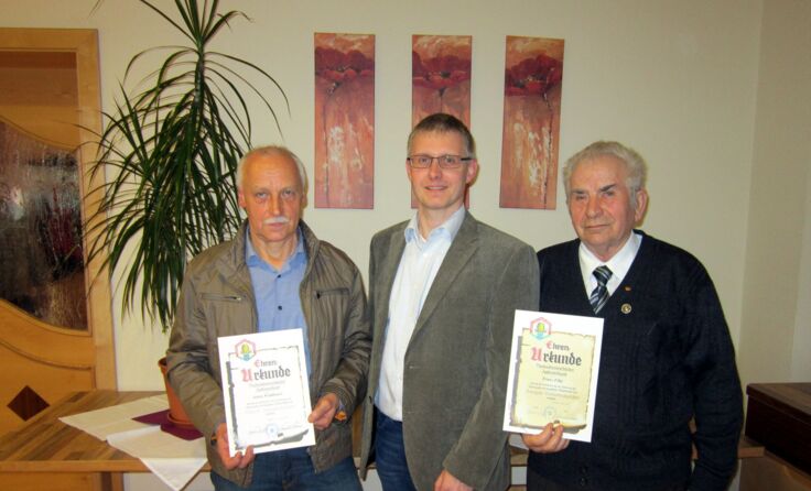 V.l.: Anton Waldbauer, Obmann Martin Maurer, Franz Filip. Foto: Maurer
