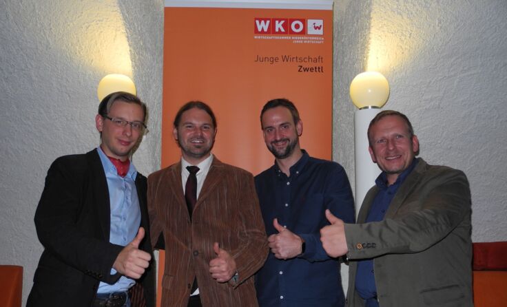 V.l.: Wolfgang Tauchner, Engelbert Lehenbauer, Thomas Weiss und Jochen Flicker. Foto: WK Zwettl