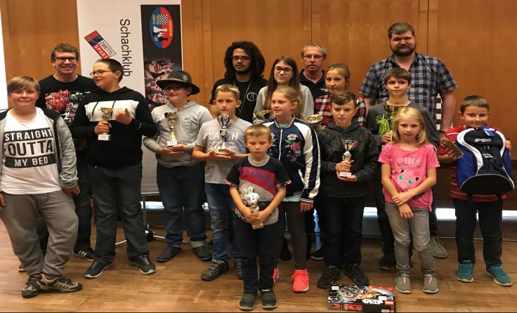 Die Teilnehmer des Zwettler Kinder- Jugendschachturnier 2018;