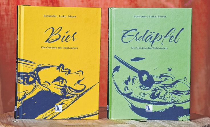Die beiden Bücher „Erdäpfel“ und „Bier“ sind im KRAL-Verlag erschienen. Foto: Schacherl