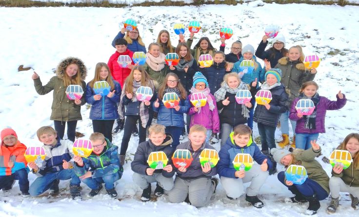 Die 2ac der NMS Stift Zwettl überzeugte beim „ski creativ“- Wettbewerb; Foto: NMS Stift Zwettl