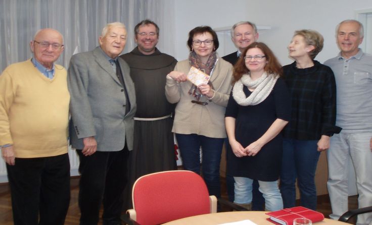 Karl Mitterer, Horst Schubert, Pater Markus, Mitglieder des Orgelkomitees (v.l.)