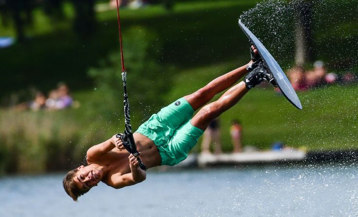 David Bodingbauer beim TrickskiFoto: Peter Schrack