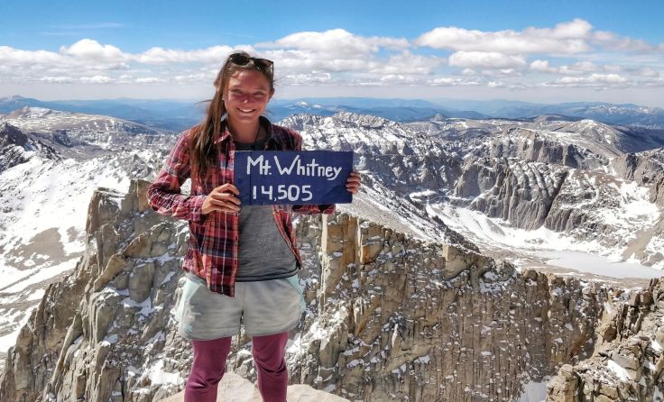 Gisella Krinzinger auf dem 4.421 Meter hohen Mount WhitneyFoto: Gisella Krinzinger
