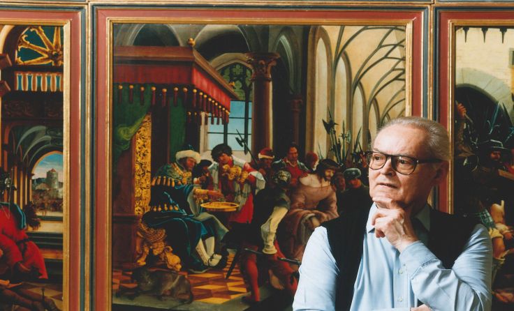 Augustinus Kropfreiter vor dem Altdorfer AltarFoto: Stift St. Florian