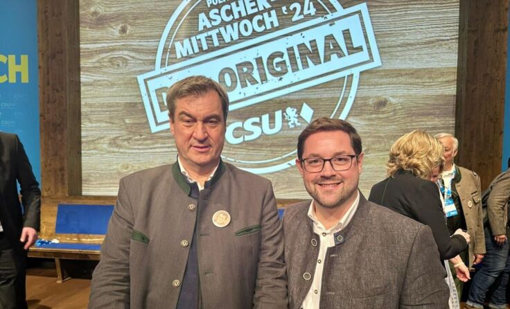 OÖVP-Landesgeschäftsführer Florian Hiegelsberger (r.) mit Markus Söder (Foto: OÖVP)