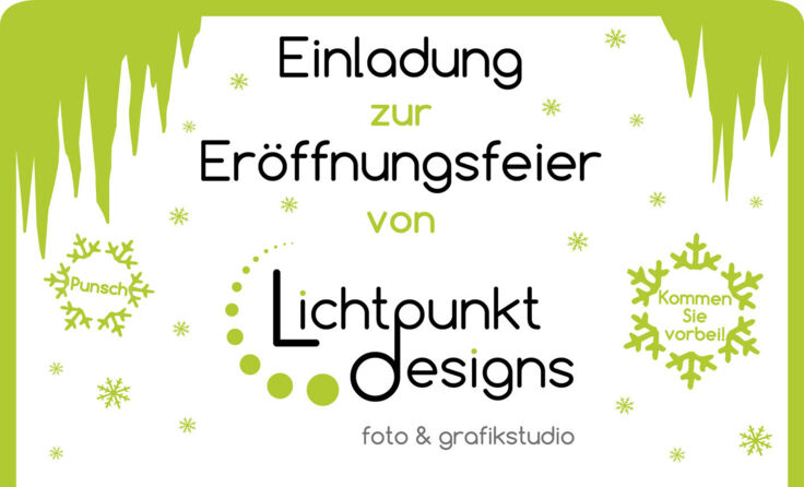 Einladung zur Eröffnungsfeier von Lichtpunkt Designs