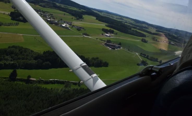 Blick aus dem Flugzeug auf den Lebensraum Mühlviertel