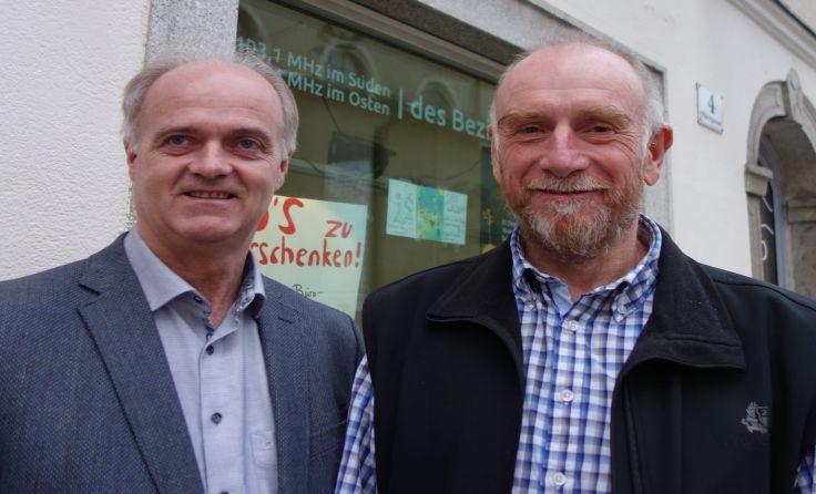 Martin Bruckner (l.) und Fred Ebner gestalten die neue Sendereihe im FRF. Foto: FRF