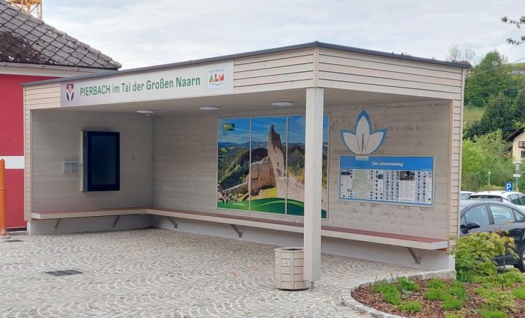 Der touristische Willkommensplatz lädt zum Verweilen und Informieren ein. (Foto: Greindl)