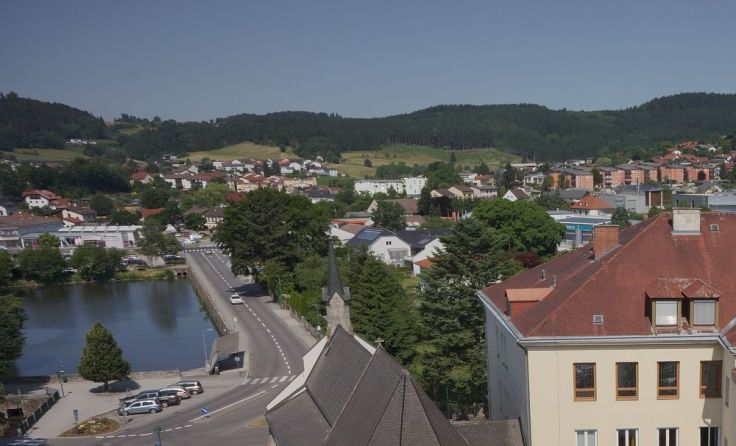 Auch die umliegenden grünen Hügel gucken hinter dem Frauenteich hervor...