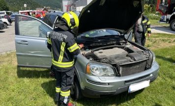 Fahrzeugbrand löste Vegetationsbrand auf der B145 aus