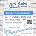 Konzertwochenende 125 Jahre Männergesang in Vorchdorf