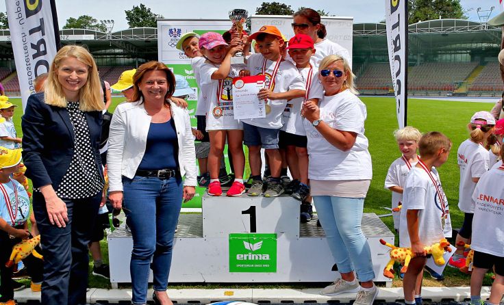 Die Kids vom Kindergarten Leonding Spillheide holten Gold. Fotos: Land OÖ/Plohe