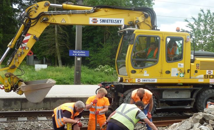 Bauarbeiten auf der Pyhrnstrecke im Bereich des Bahnhofes Neuhofen Fotos: ÖBB/Leitner