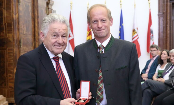 Landeshauptmann Josef Pühringer, Hermann Hölzl Foto: Land OÖ/Stinglmayr 