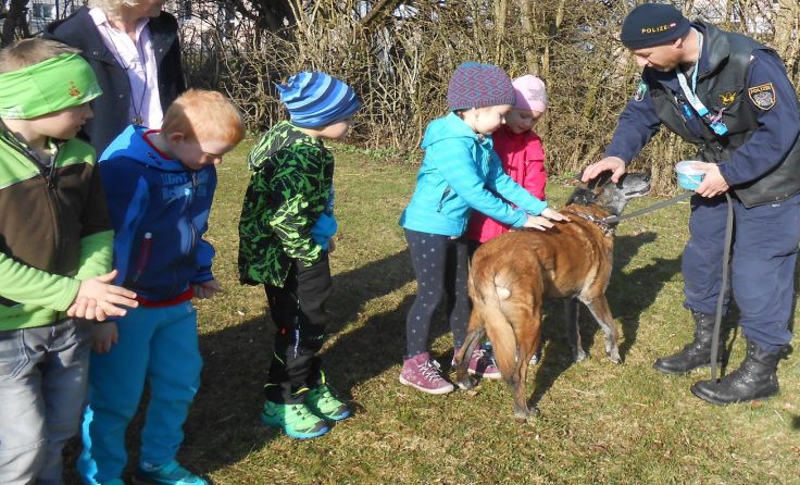 Die Spürhunde der Polizei waren die absoluten Lieblinge der Schüler. 