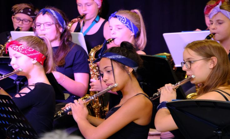 Das Schulorchester gab eine Kostprobe seines Könnens