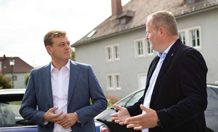 LR Stefan Kaineder und Bgm. Günter Lorenz Foto: Grüne OÖ