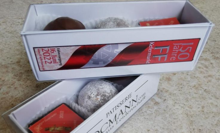 Und so sieht sie aus, die Pralinen Sonderedition für die Feuerwehr Kefermarkt! (Foto: Kocmann)