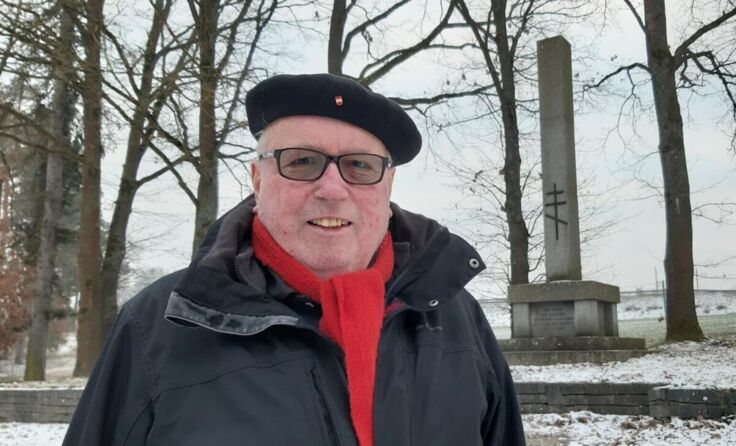 Fritz Fellner auf dem Soldatenfriedhof im Jaunitztal (Foto: privat)
