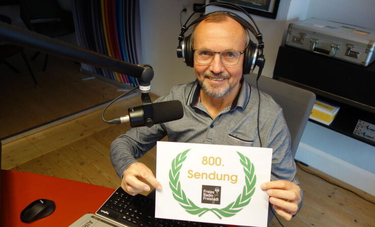 Hubert Tröbinger im Studio vom Freien Radio Freistadt (Foto: Freies Radio Freistadt)