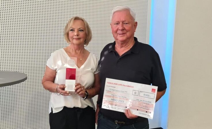 Angela und Josef Haider aus Königswiesen bei der Verleihung des Hero Awards (Foto: privat)