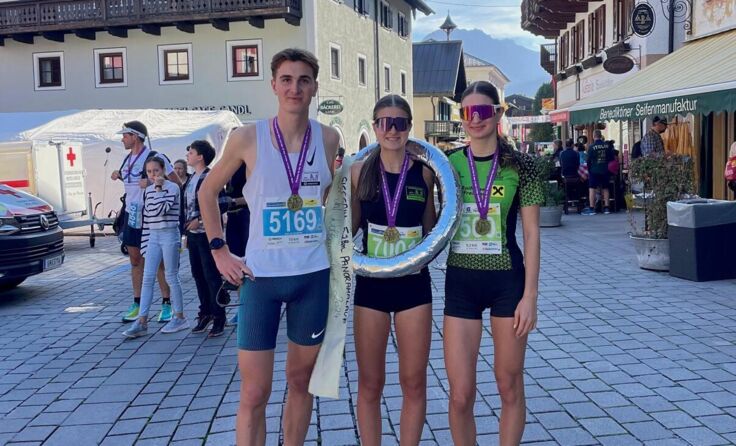 Niklas, Emma und Katharina Scherb beim Wolfgangseelauf (Foto: privat)
